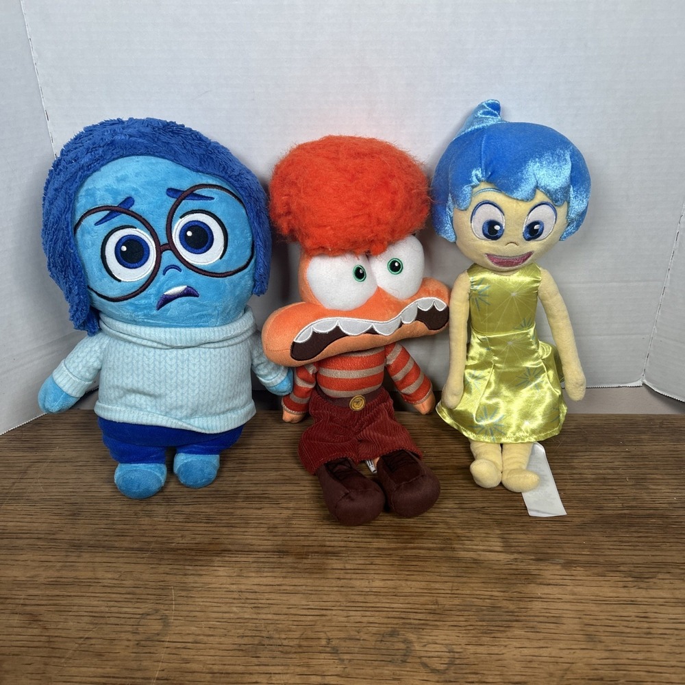 Disney Pixar Inside Out 2 Plush Lot of 3 JOY ANXIETY SADNESS Toys 12"